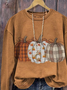 Damen Halloween (Kürbis) Rundhals Print Lässig Frühling/Herbst Langarm Sweatshirt