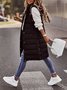 Reißverschluss Unifarben Elegant Baumwolle Mantel Unifarben Mit Kapuze Einreiher Mittlere Länge Baumwolle Tanktop Schmal Passen Temperament Strickjacke Jacke Oberteile
