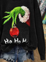 Damen Weihnachten Rundhals Print Lässig Frühling/Herbst Langarm Sweatshirt