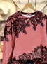 Damen Geblümt Rundhals Print Lässig Frühling/Herbst Langarm Sweatshirt