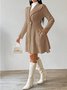 Damen Herbst Oberbekleidung Lässig Jacquard Unifarben Langarm Reverskragen Jacke