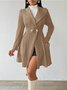 Damen Herbst Oberbekleidung Lässig Jacquard Unifarben Langarm Reverskragen Jacke