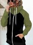 Damen Frühling/Herbst Oberbekleidung Retro Nahtverarbeitung Unifarben Langarm Stehkragen Jacke