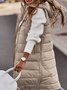 Reißverschluss Unifarben Elegant Baumwolle Mantel Unifarben Mit Kapuze Einreiher Mittlere Länge Baumwolle Tanktop Schmal Passen Temperament Strickjacke Jacke Oberteile