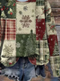 Damen Weihnachten Rundhals Print Lässig Frühling/Herbst Langarm Sweatshirt
