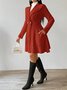 Damen Herbst Oberbekleidung Lässig Jacquard Unifarben Langarm Reverskragen Jacke