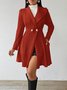 Damen Herbst Oberbekleidung Lässig Jacquard Unifarben Langarm Reverskragen Jacke