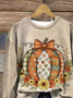 Damen Geblümt Rundhals Print Lässig Frühling/Herbst Langarm Sweatshirt
