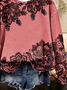 Damen Geblümt Rundhals Print Lässig Frühling/Herbst Langarm Sweatshirt