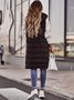 Reißverschluss Unifarben Elegant Baumwolle Mantel Unifarben Mit Kapuze Einreiher Mittlere Länge Baumwolle Tanktop Schmal Passen Temperament Strickjacke Jacke Oberteile