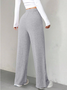 Damen Unifarben Lang Elastische Taille Hose Lässig Frühling/Herbst Hose