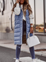 Reißverschluss Unifarben Elegant Baumwolle Mantel Unifarben Mit Kapuze Einreiher Mittlere Länge Baumwolle Tanktop Schmal Passen Temperament Strickjacke Jacke Oberteile