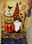 Damen Ahornblatt Langarm T-Shirts T-Shirt Rundhals Print Lässig Frühling/Herbst T-Shirt mit Grafik Oberteile