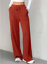 Damen Unifarben Lang Elastische Taille Hose Lässig Frühling/Herbst Hose