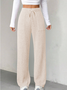 Damen Unifarben Lang Elastische Taille Hose Lässig Frühling/Herbst Hose