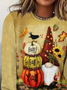 Damen Ahornblatt Langarm T-Shirts T-Shirt Rundhals Print Lässig Frühling/Herbst T-Shirt mit Grafik Oberteile