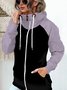 Damen Frühling/Herbst Oberbekleidung Retro Nahtverarbeitung Unifarben Langarm Stehkragen Jacke