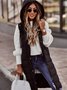 Reißverschluss Unifarben Elegant Baumwolle Mantel Unifarben Mit Kapuze Einreiher Mittlere Länge Baumwolle Tanktop Schmal Passen Temperament Strickjacke Jacke Oberteile