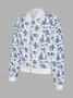 Damen Frühling/Herbst Oberbekleidung Retro Print Geblümt Langarm Jacke