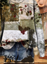 Damen Weihnachten Rundhals Print Lässig Frühling/Herbst Langarm Sweatshirt
