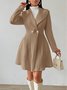 Damen Herbst Oberbekleidung Lässig Jacquard Unifarben Langarm Reverskragen Jacke