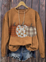 Damen Halloween (Kürbis) Rundhals Print Lässig Frühling/Herbst Langarm Sweatshirt