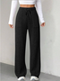 Damen Unifarben Lang Elastische Taille Hose Lässig Frühling/Herbst Hose