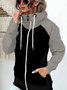 Damen Frühling/Herbst Oberbekleidung Retro Nahtverarbeitung Unifarben Langarm Stehkragen Jacke