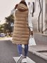 Reißverschluss Unifarben Elegant Baumwolle Mantel Unifarben Mit Kapuze Einreiher Mittlere Länge Baumwolle Tanktop Schmal Passen Temperament Strickjacke Jacke Oberteile