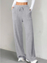 Damen Unifarben Lang Elastische Taille Hose Lässig Frühling/Herbst Hose