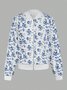 Damen Frühling/Herbst Oberbekleidung Retro Print Geblümt Langarm Jacke