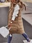Reißverschluss Unifarben Elegant Baumwolle Mantel Unifarben Mit Kapuze Einreiher Mittlere Länge Baumwolle Tanktop Schmal Passen Temperament Strickjacke Jacke Oberteile