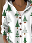 Damen Weihnachten Print Langarm Kapuze Lässig Frühling/Herbst Strickjacke Oberbekleidung