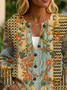 Damen Geblümt Print Langarm Rundhals Retro Frühling/Herbst Strickjacke Oberbekleidung