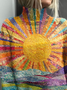Damen Abstrakt Print Frühling/Herbst Retro Langarm Rollkragen Pullover