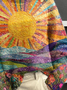 Damen Abstrakt Print Frühling/Herbst Retro Langarm Rollkragen Pullover