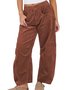 Damen Unifarben Lang Elastische Taille Hose Lässig Frühling/Herbst Hose