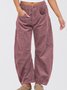 Damen Unifarben Lang Elastische Taille Hose Lässig Frühling/Herbst Hose