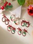 Handgemachte Weihnachten Party Hirse Korn Ohrringe Schleife Fashion Kranz Ohrringe