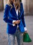 Damen Unifarben Frühling/Herbst Oberbekleidung Retro Nahtverarbeitung Langarm Reverskragen Regelmäßig Blazer