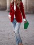 Damen Unifarben Frühling/Herbst Oberbekleidung Retro Nahtverarbeitung Langarm Reverskragen Regelmäßig Blazer