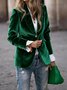 Damen Unifarben Frühling/Herbst Oberbekleidung Retro Nahtverarbeitung Langarm Reverskragen Regelmäßig Blazer