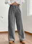 Damen Unifarben Lang Elastische Taille Hose Lässig Frühling/Herbst Hose