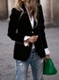 Damen Unifarben Frühling/Herbst Oberbekleidung Retro Nahtverarbeitung Langarm Reverskragen Regelmäßig Blazer