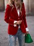 Damen Unifarben Frühling/Herbst Oberbekleidung Retro Nahtverarbeitung Langarm Reverskragen Regelmäßig Blazer