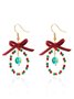 Handgemachte Weihnachten Party Hirse Korn Ohrringe Schleife Fashion Kranz Ohrringe