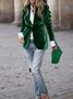 Damen Unifarben Frühling/Herbst Oberbekleidung Retro Nahtverarbeitung Langarm Reverskragen Regelmäßig Blazer
