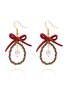 Handgemachte Weihnachten Party Hirse Korn Ohrringe Schleife Fashion Kranz Ohrringe
