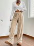 Damen Unifarben Lang Elastische Taille Hose Lässig Frühling/Herbst Hose