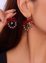 Handgemachte Weihnachten Party Hirse Korn Ohrringe Schleife Fashion Kranz Ohrringe